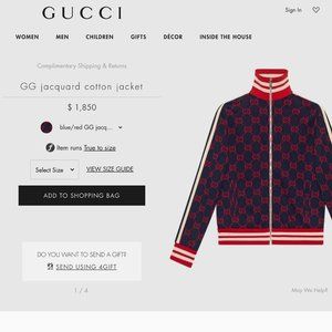 Gucci "GG jacquard cotton jacket" Size XL